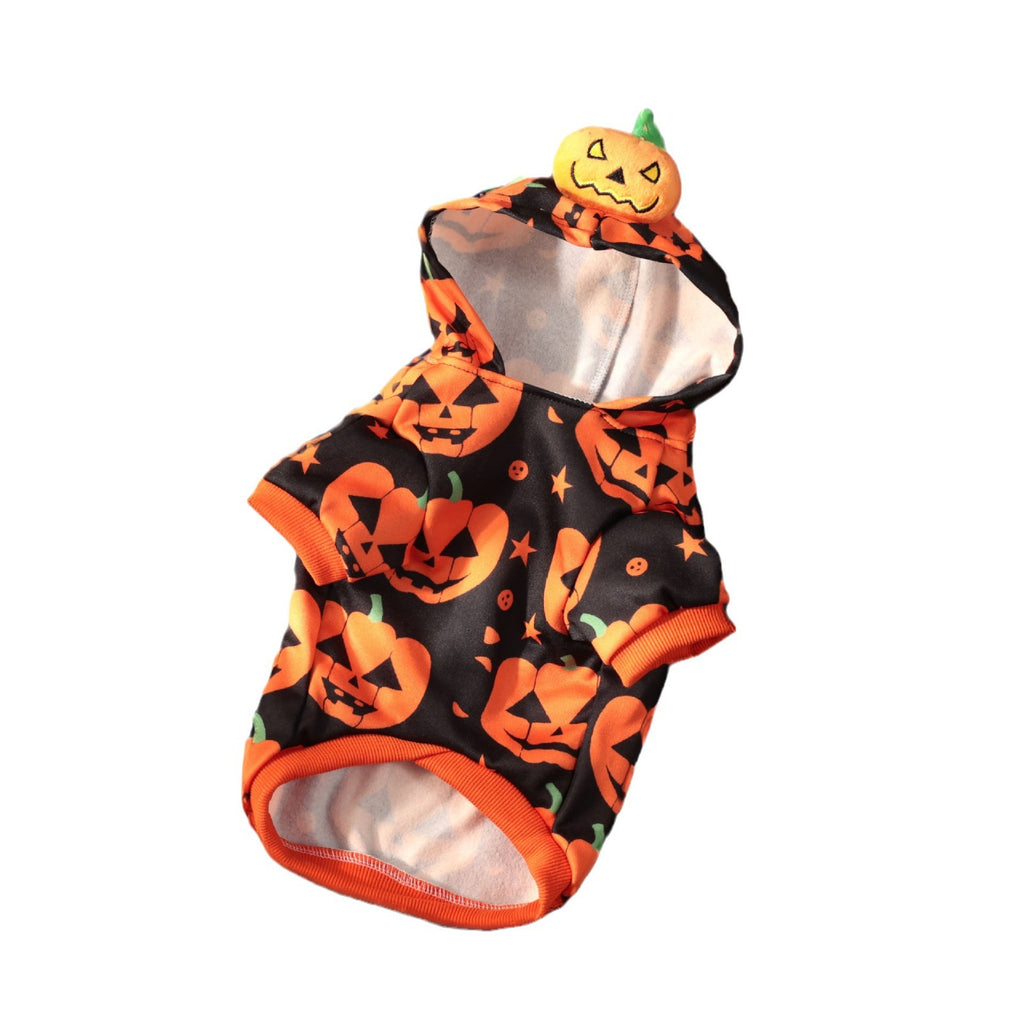 Halloween Pet Dog Clothes Cat Dog Halloween Pumpkin Hoodie Sweatshirt for Medium and Small Dogs Teddy Factory Direct