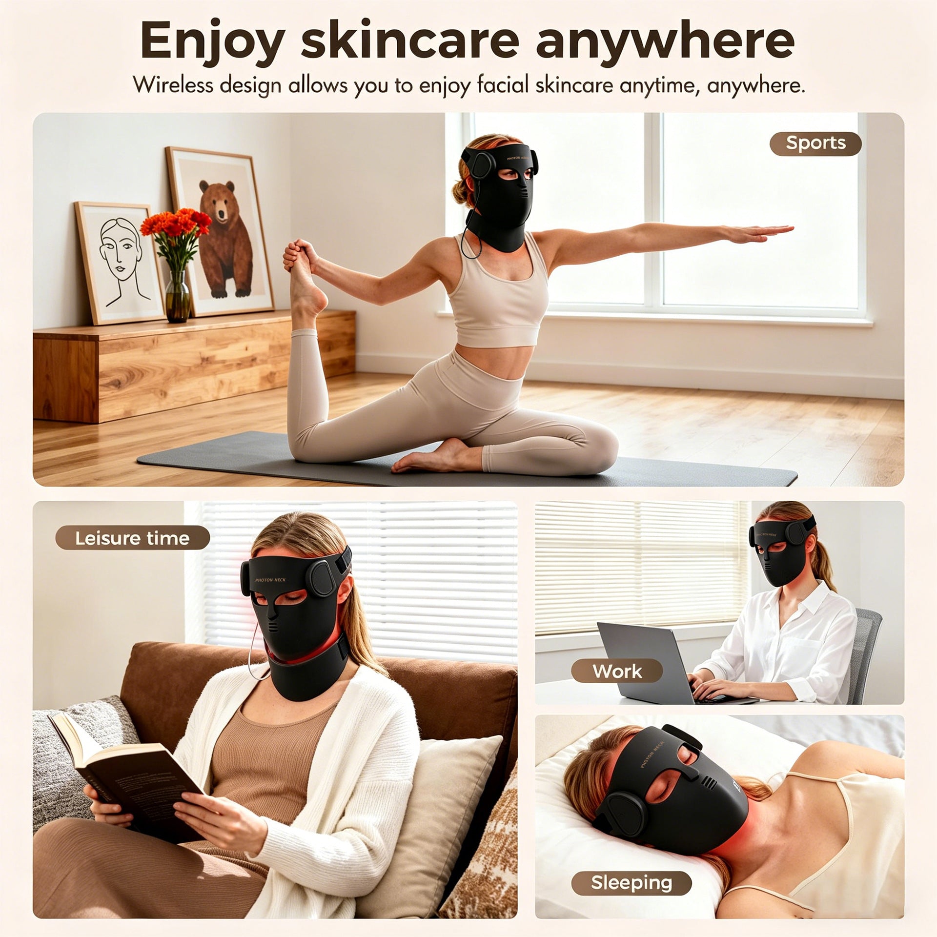 Wireless LED Silicone Face Mask