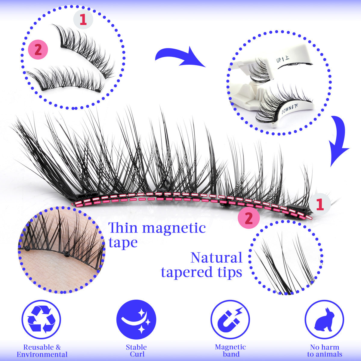 Reusable No-Glue False Lashes