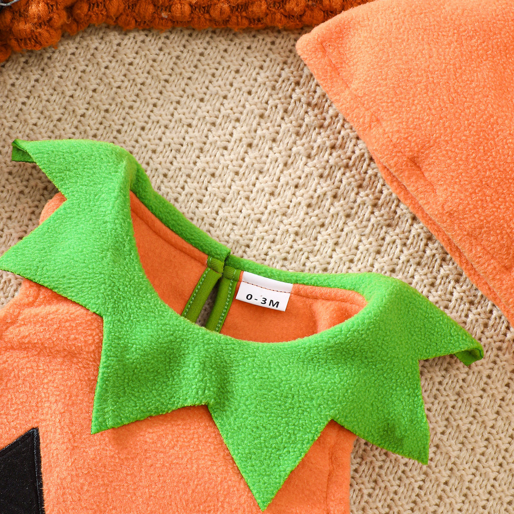 Cute Pumpkin Embroidered Baby Onesie Halloween Infant Bodysuit Crawling Outfit