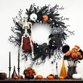 Halloween Decoration Vine Ring Pumpkin Skull Dry Branches Halloween Party Hanging Decorations Halloween Wreath