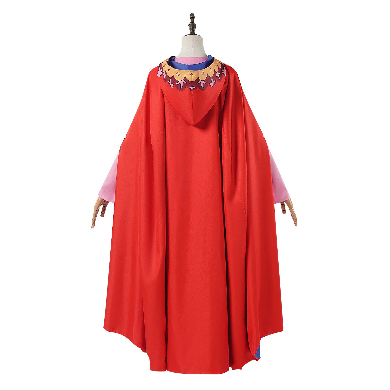 One Piece Cosplay Princess Vivi Pink Dress with Red and Blue Cape Costume Role Play Stage Performance Outfit