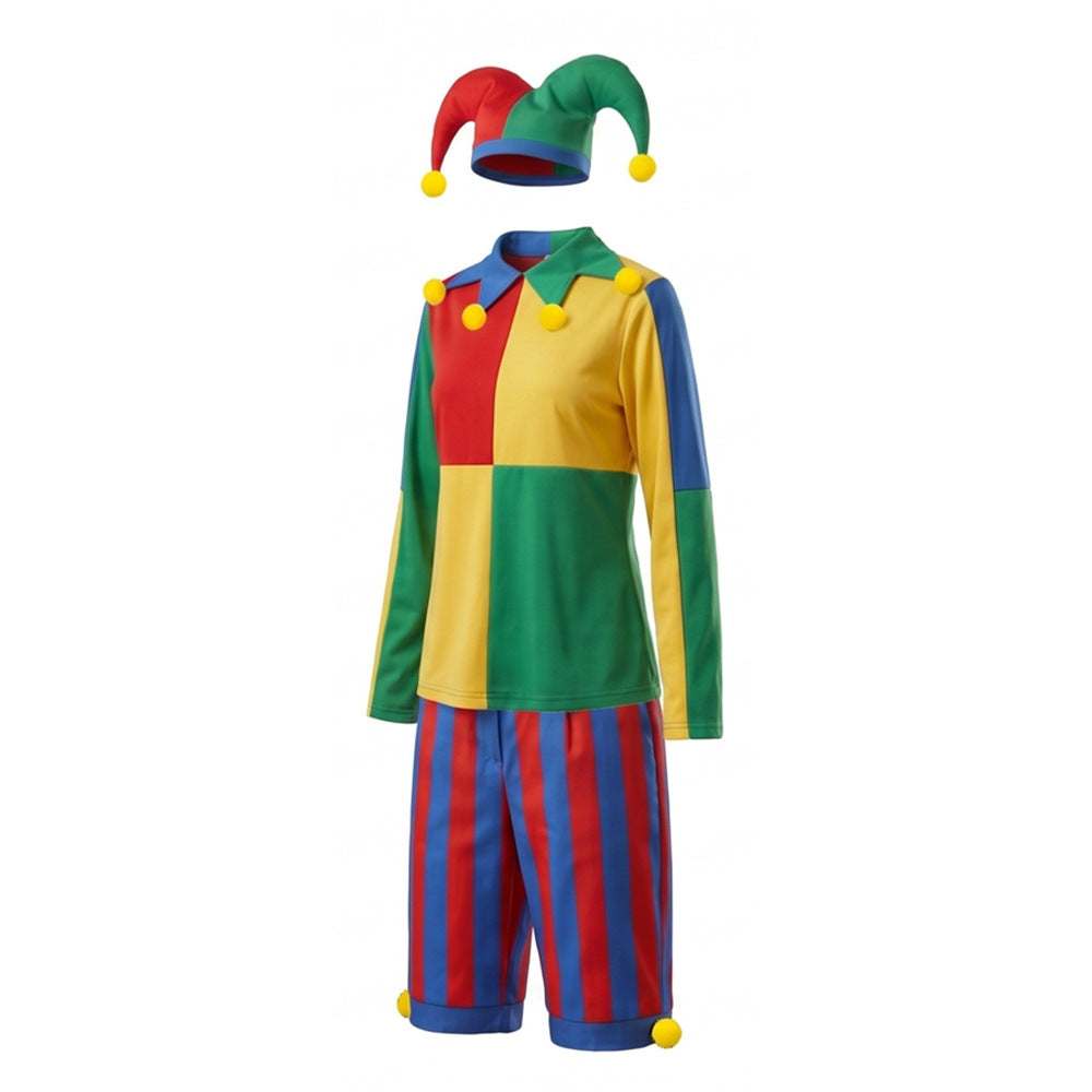 Halloween Nightmare Clown Cosplay Costume, Unisex Nightmare Clown Role Play Outfit for Party and Stage Performance