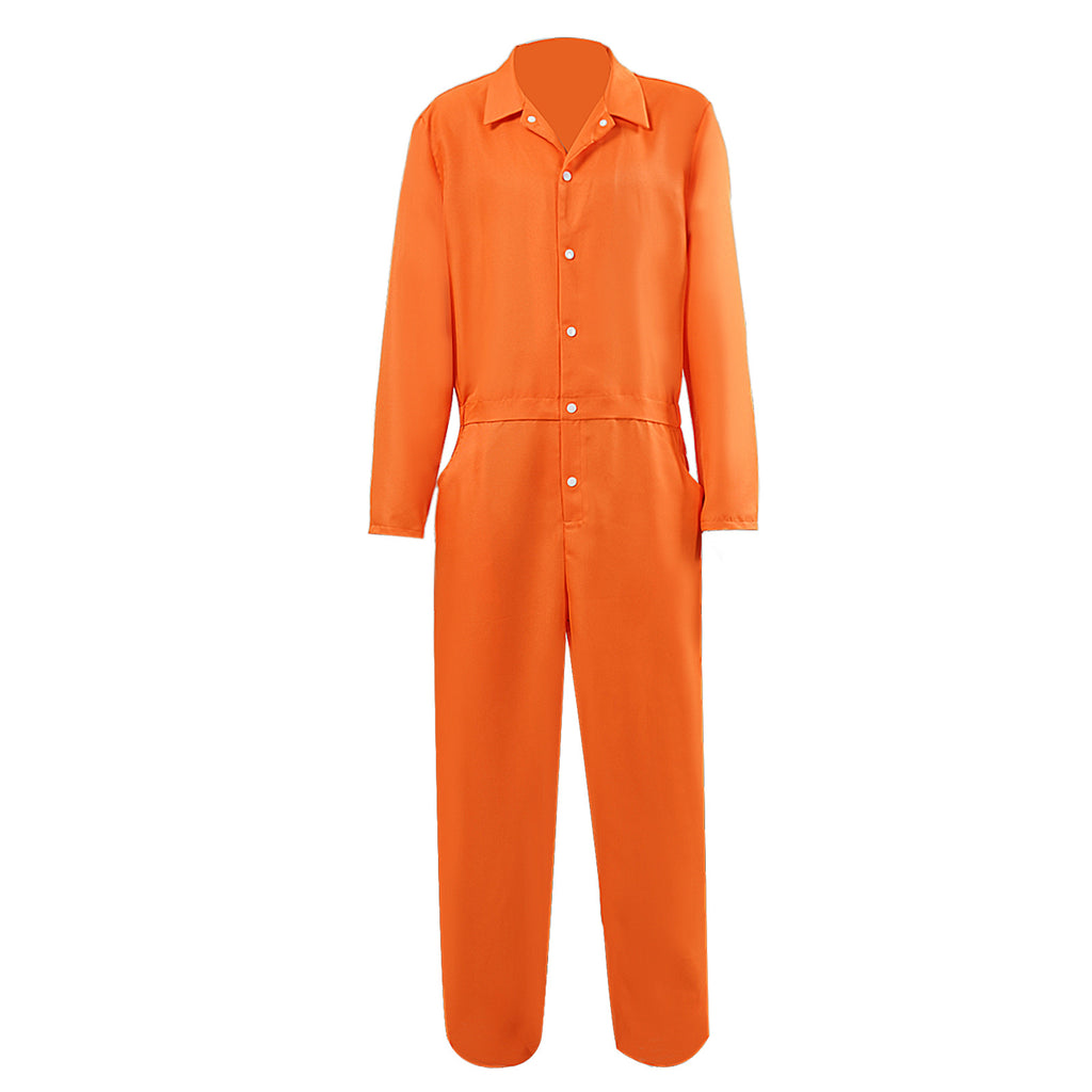 Halloween Prisoner Costume Unisex Adult Jumpsuit Set Movie Character Performance Costume Cosplay Outfit