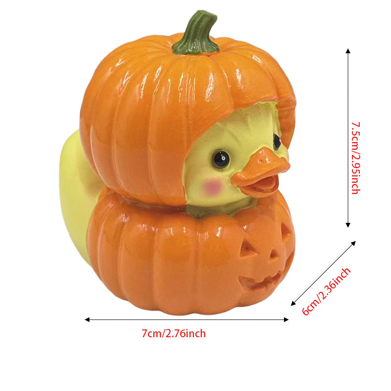 Halloween Creative Home Decor Cartoon Cute Desk Decoration Pumpkin Duck Resin Craft Halloween Decoration