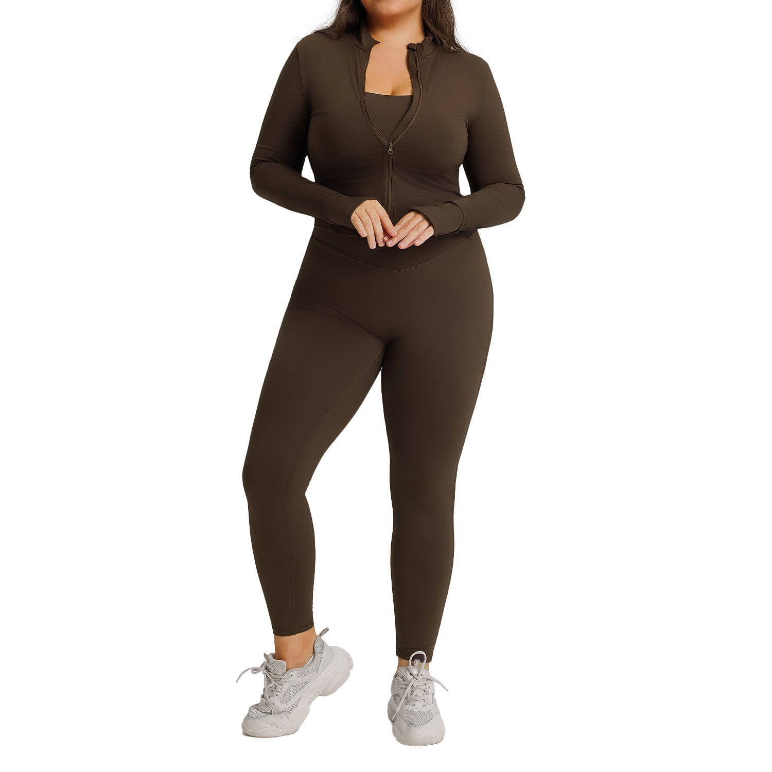 Long sleeved yoga suit set women's sportswear three piece set