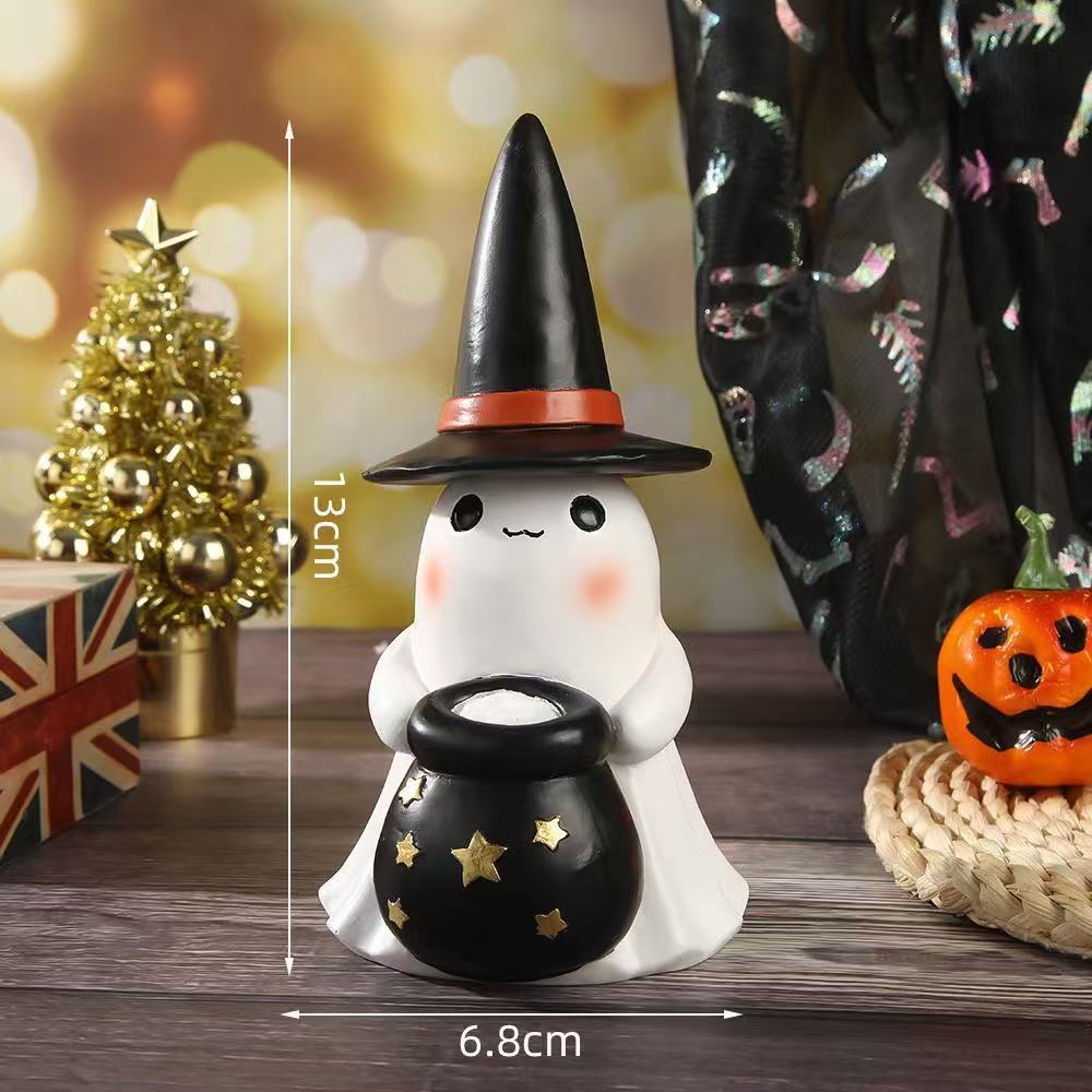 Halloween Glow-in-the-Dark Ghost Decoration Outdoor Standing Ghost for Front Porch Yard Resin Craft