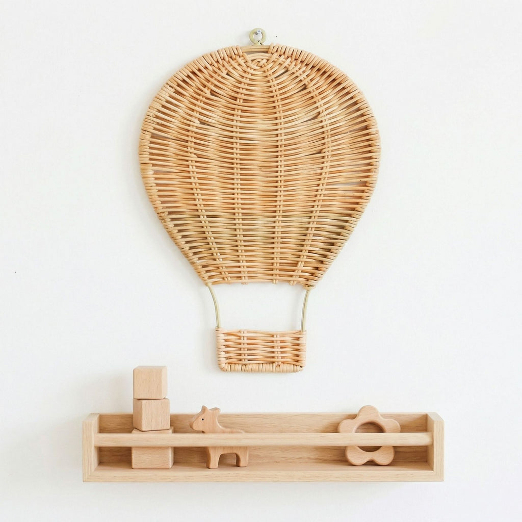 Rattan Hot Air Balloon Wall Decor