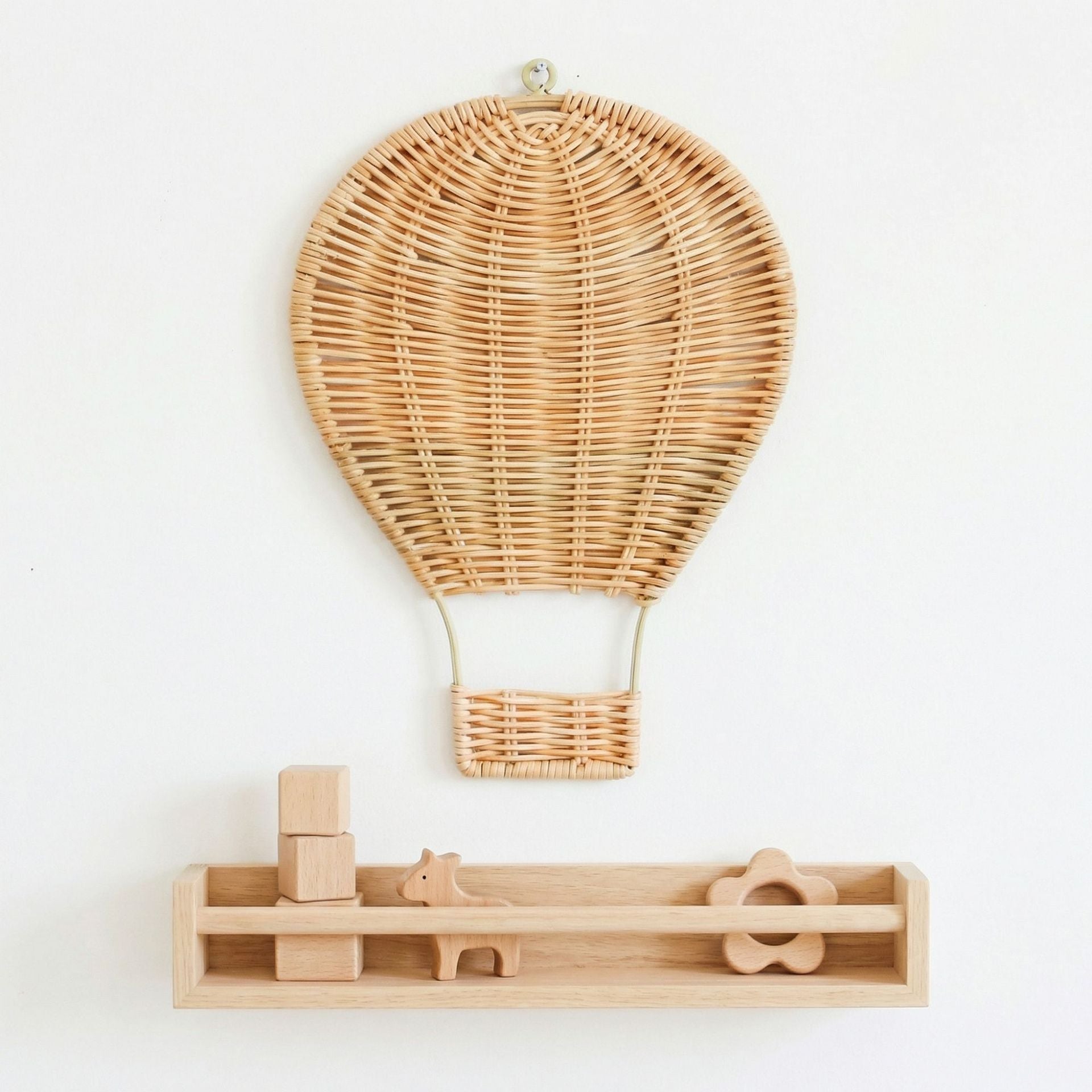 Rattan Hot Air Balloon Wall Decor