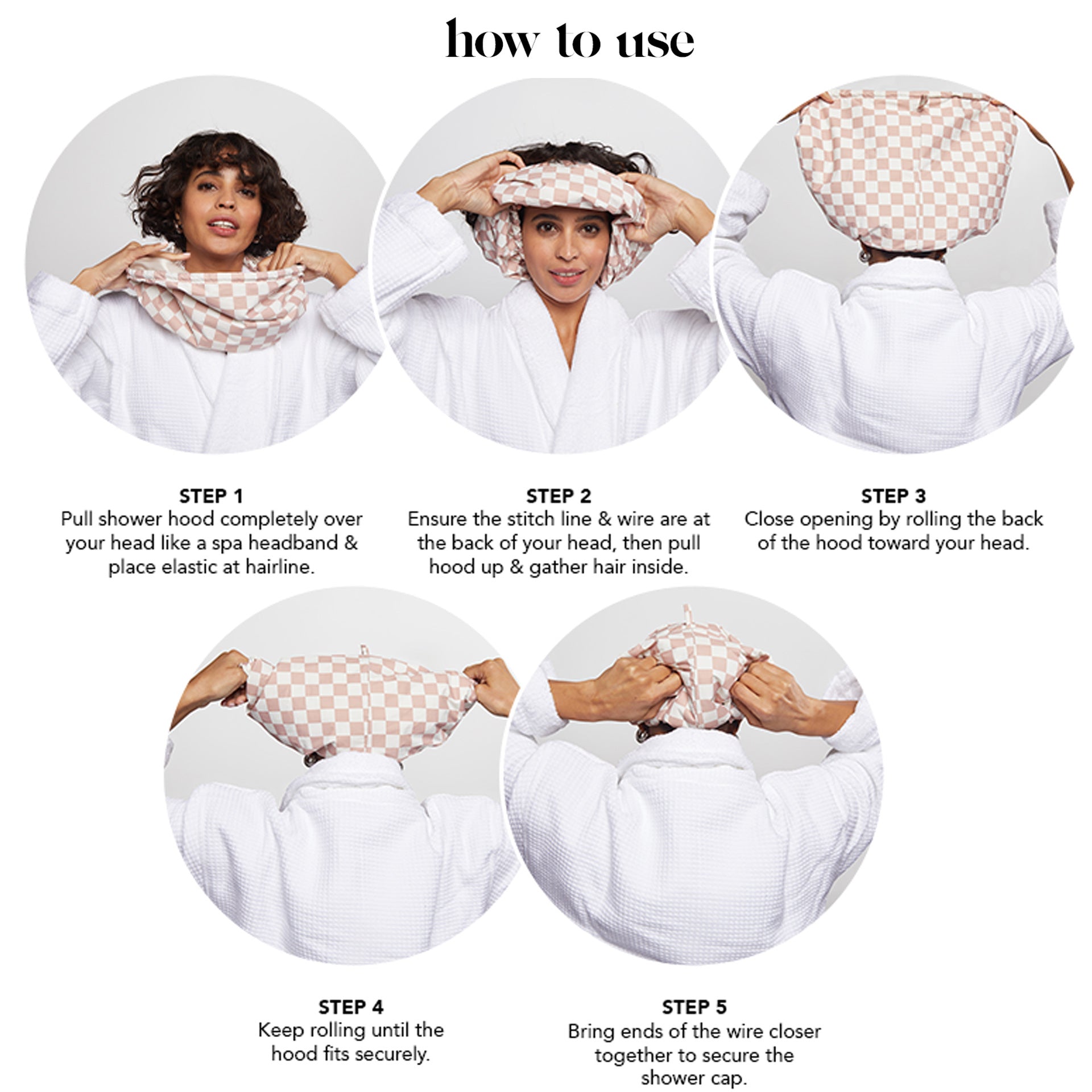 Waterproof 3 Layer Shower Cap