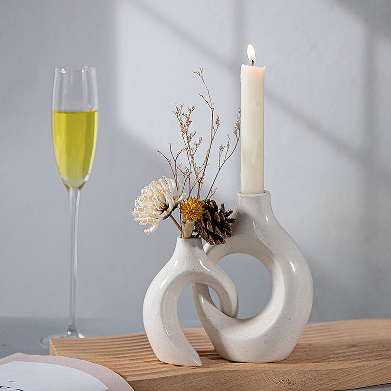 Abstract Ceramic Candle Holder