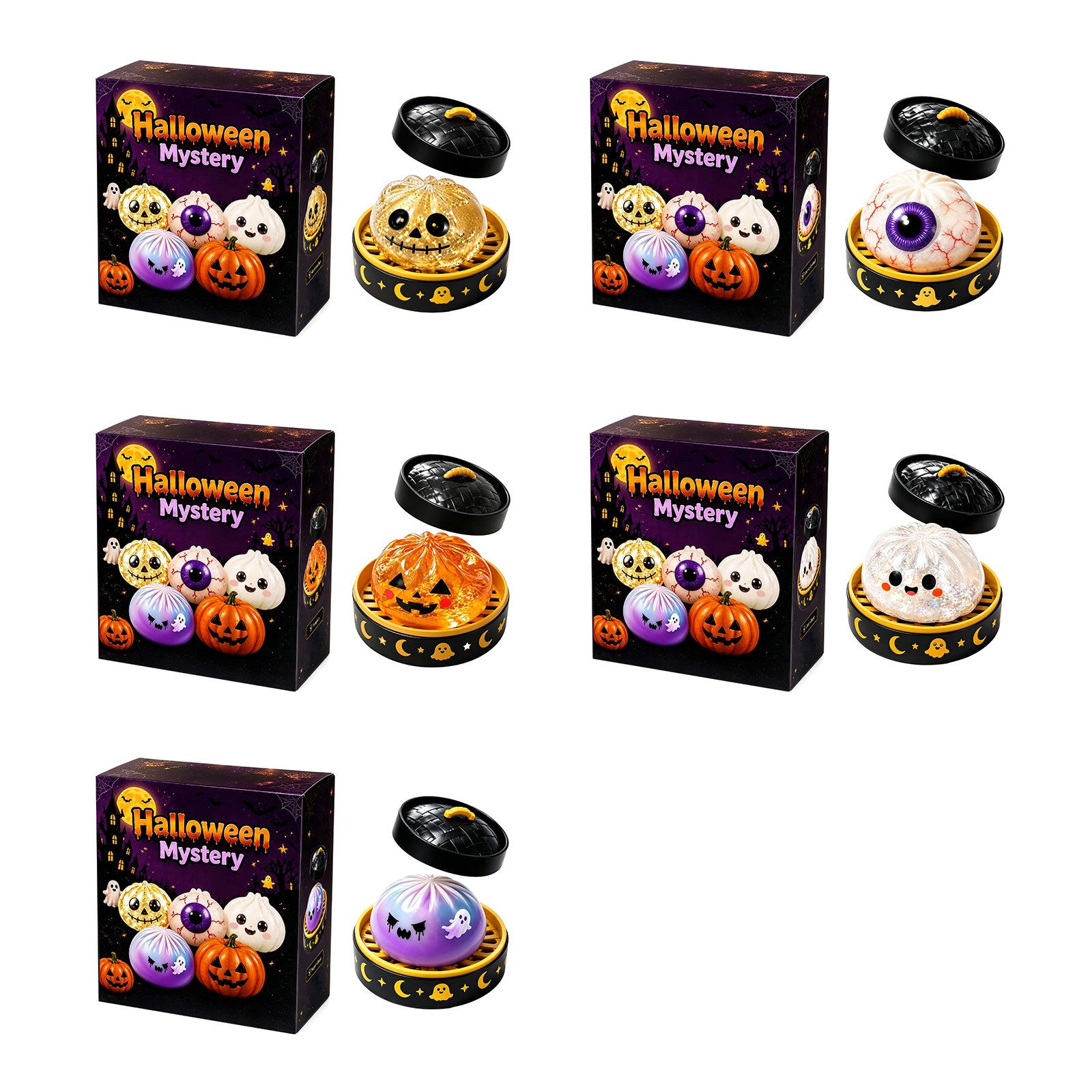 Halloween Squishy Toy Soft Material Non-Sticky Fun Shape Halloween Atmosphere Slow Rebound Squishy Toy