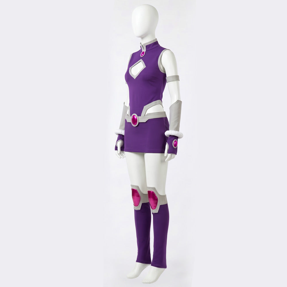 Style Teen Titans Movie Cosplay Raven Costume Halloween Dress Factory