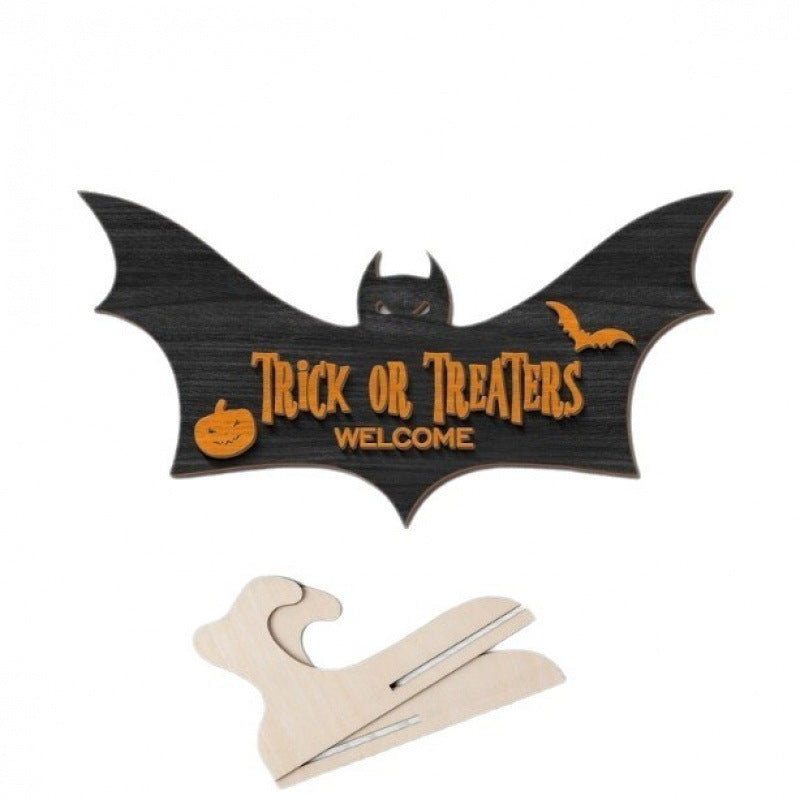 Halloween Batman Wooden Craft Desktop Prop Decorative Wooden Sign Home Decoration