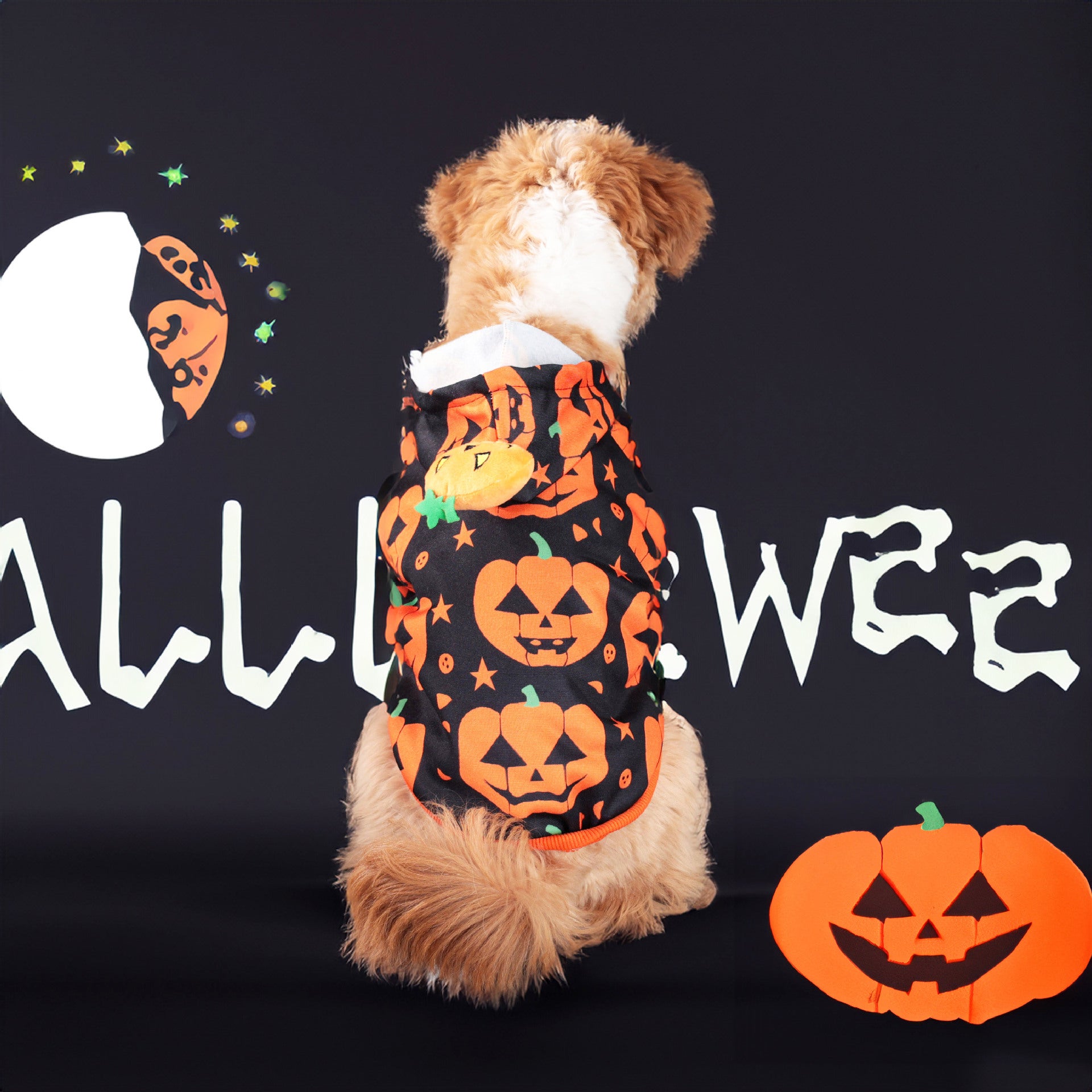 Halloween Pet Dog Clothes Cat Dog Halloween Pumpkin Hoodie Sweatshirt for Medium and Small Dogs Teddy Factory Direct