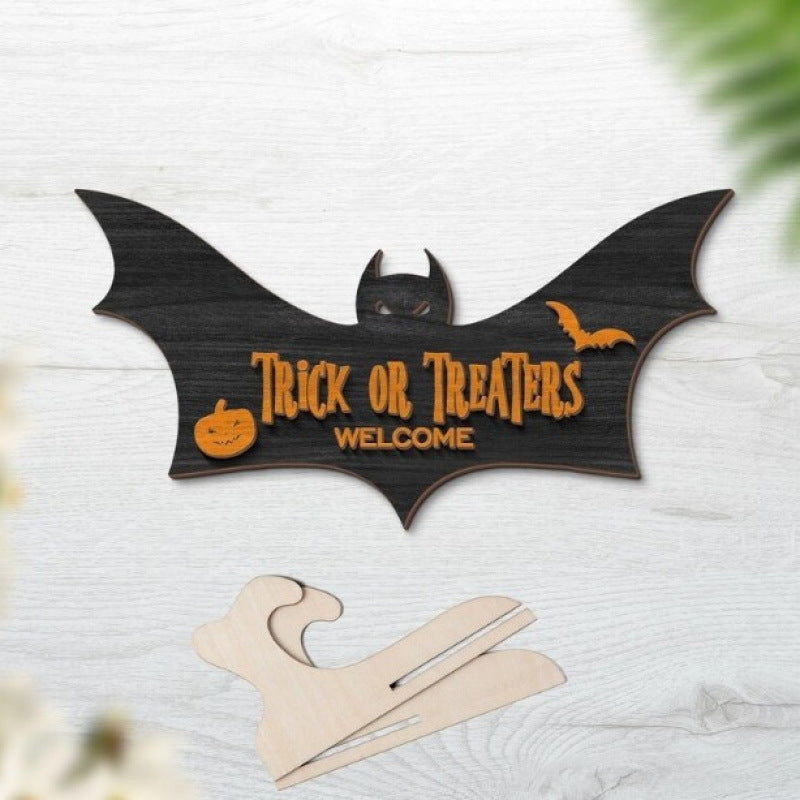 Halloween Batman Wooden Craft Desktop Prop Decorative Wooden Sign Home Decoration