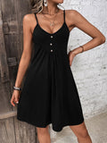 Deep V-Neck Strappy Dress