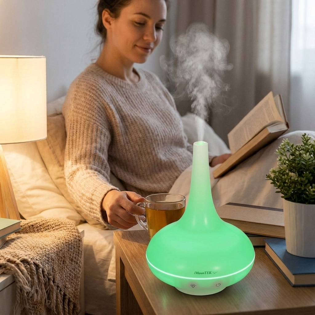 Cool mist essential oil diffuser in use